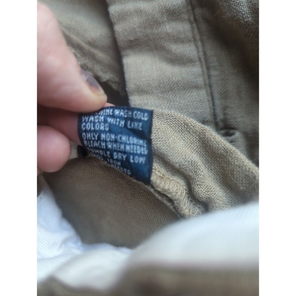 VTG Polo By Ralph Lauren Men’s Linen Flax BrownCASUAL DRESS PANTS TROUSERS 36/30 - Picture 6 of 15